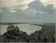 Levitan, Isaak Over the cemetery Sweden oil painting artist